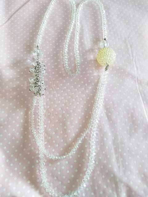 Cristia Necklace,  Clear AB Crystal Beads, 92cm, 1pc