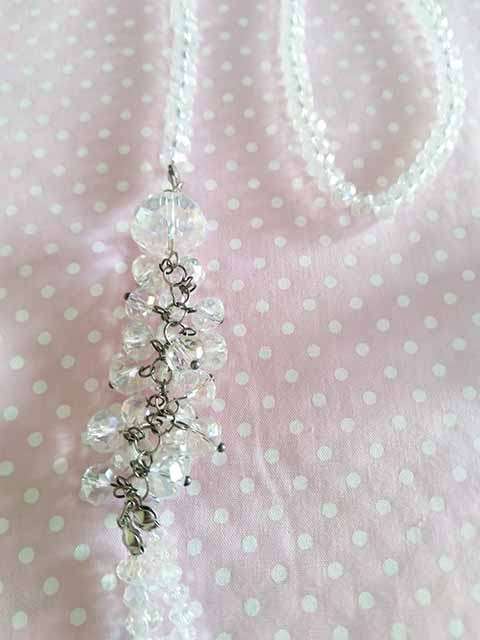 Cristia Necklace,  Clear AB Crystal Beads, 92cm, 1pc