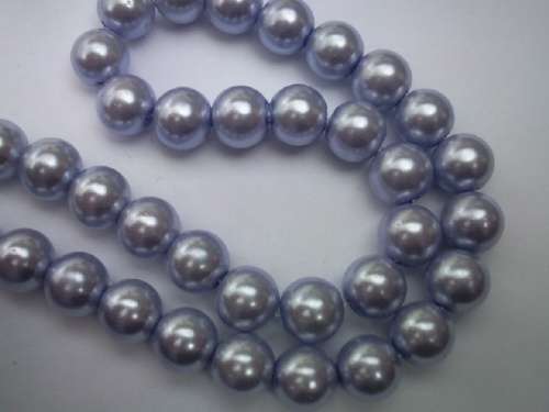 Glass Pearls, Shiny Purple, 10mm, ±82pc
