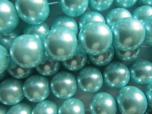Glass Pearls, Shiny Turquoise, 16mm, ±16pc