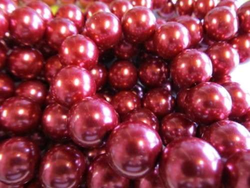 Glass Pearls, Shiny Red, 16mm, ±16pc