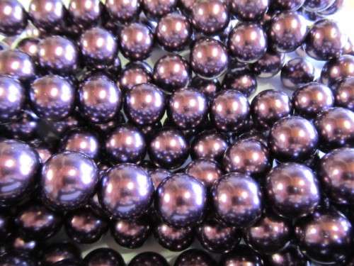 Glass Pearls, Shiny Dark Purple, 16mm, ±16pc
