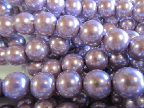 Glass Pearls, Shiny Purple, 16mm, ±16pc