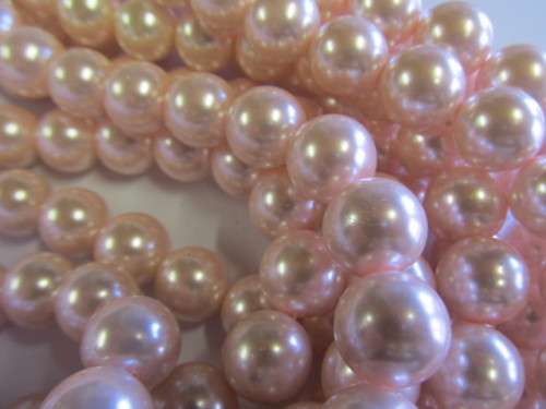 Glass Pearls, Shiny Pink, 16mm, ±16pc