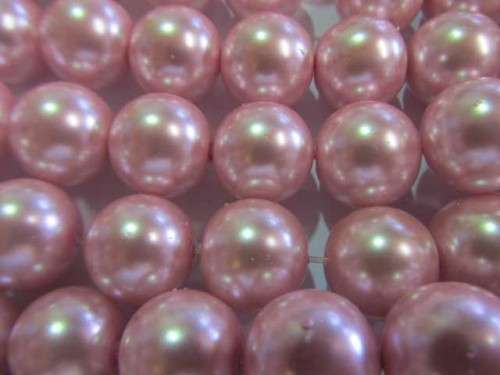 Glass Pearls, Shiny Pink, 16mm, ±16pc