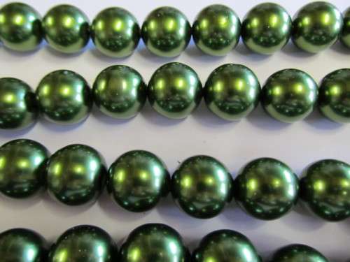 Glass Pearls, Shiny Green, 20mm, 6pc