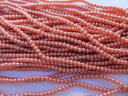 Glass Pearls, Shiny Orange, 4mm, ±210pc