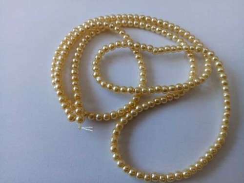 Glass Pearls, Shiny Yellow, 4mm, ±210pc