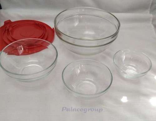 4 x Glass Bowl`s, Durable and Heat Resistant, 1 x 750ml, 1 x 250ml, 1 x 150ml, 1 x 100ml