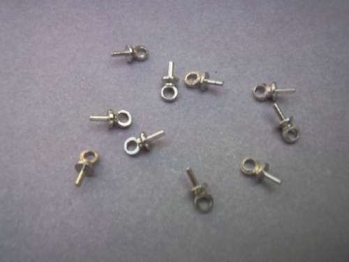 Pendant Bails, Metal, Nickel, Glue On Bail, 6mm, 5pc