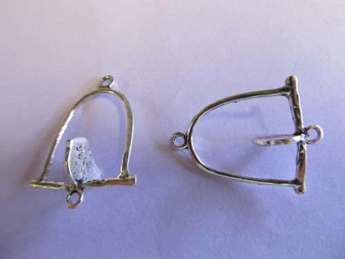 Connector, Metal, Nickel, Bird, Can Also Be Used As A Pendant, 30mm x 23mm, 1pc