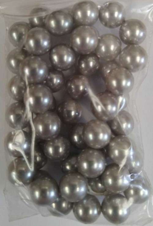 Shell Pearls, Round, Light Grey, 8mm, ±50pc
