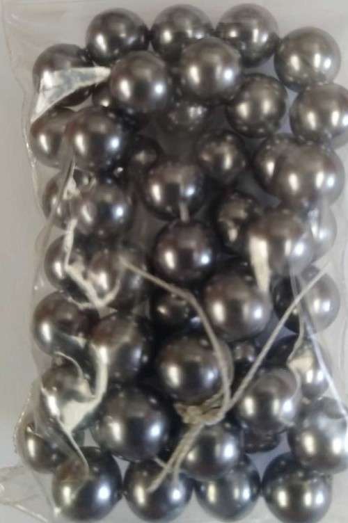 Shell Pearls, Round, Dark Grey, 8mm, ±49pc
