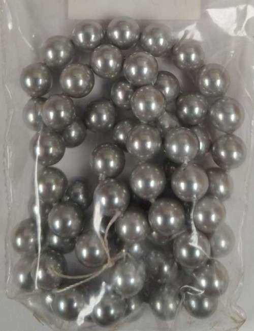 Shell Pearls, Round, Light Grey, 6mm, ±63pc
