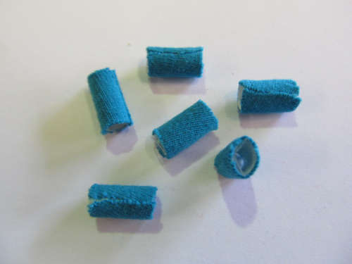 Go Green Beads, Recycled Material, Polypropylene And Textile, Tube, Turquoise, 14mm X 7mm, 6pc