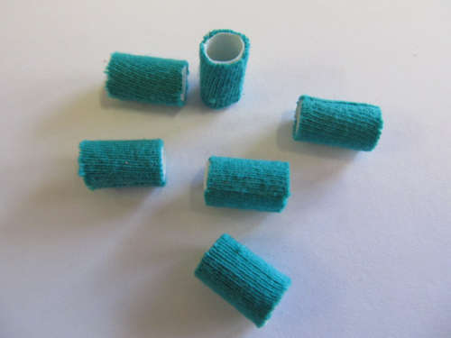 Go Green Beads, Recycled Material, Polypropylene And Textile, Tube, Green, 13mm X 7mm, 6pc