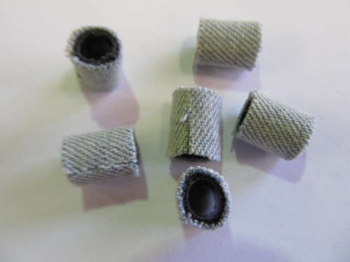 Go Green Beads, Recycled Material, Polypropylene And Textile, Tube, Grey, 12mm X 7mm, 6pc
