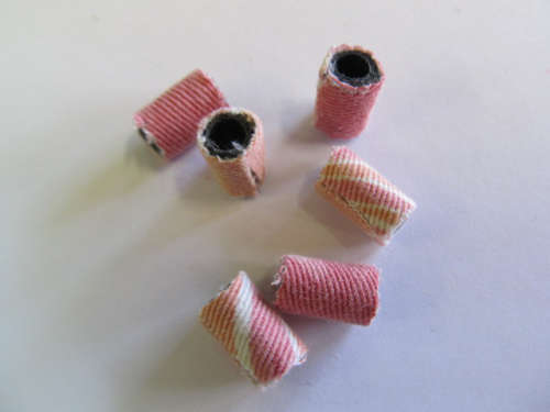Go Green Beads, Recycled Material, Polypropylene And Textile, Tube, Pink, 13mm X 8mm, 6pc