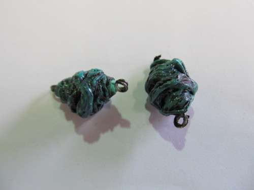 Go Green Connector Beads, Recycled Material, Polypropylene And Wire, Handmade, Green, ±28mm, 2pc