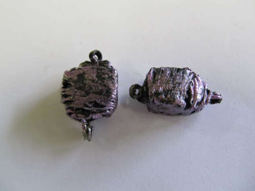 Go Green Connector Beads, Recycled Material, Polypropylene And Wire, Handmade, Purple, ±25mm, 2pc