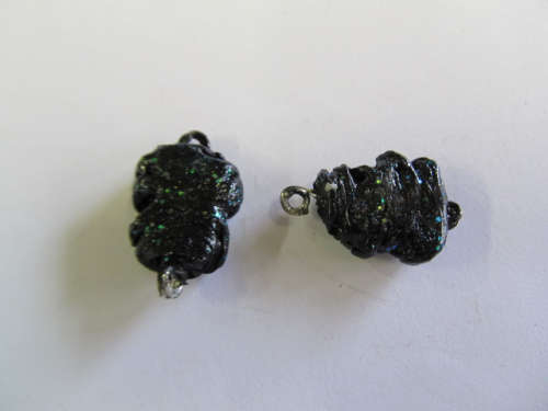 Go Green Connector Beads, Recycled Material, Polypropylene And Wire, Handmade, Green, ±25mm, 2pc