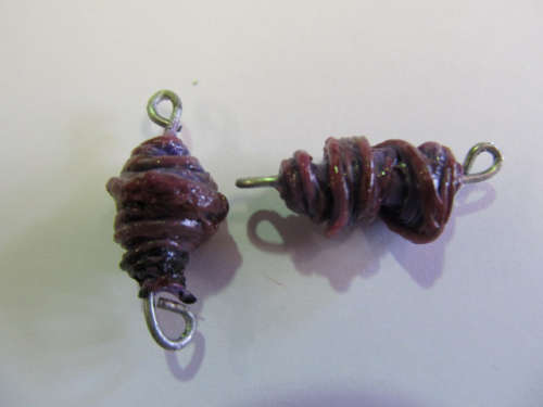Go Green Connector Beads, Recycled Material, Polypropylene And Wire, Handmade, Purple, ±32mm, 2pc