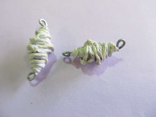 Go Green Connector Beads, Recycled Material, Polypropylene And Wire, Handmade, White, ±32mm, 2pc
