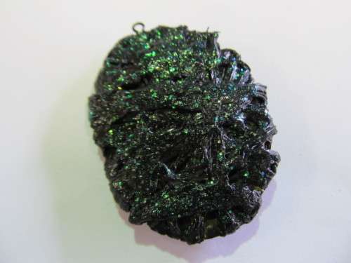 Go Green Pendant, Recycled Material, Polypropylene, Light Weight, Black andGreen, 54 x 39mm.