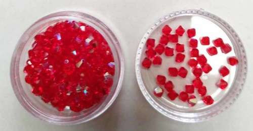 Swarovski Crystal Bicone, Red AB, 3mm, 1pc
