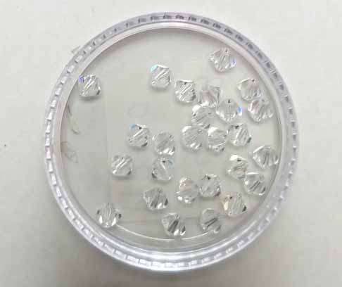 Swarovski Crystal Bicone, Clear, 3mm, 1pc