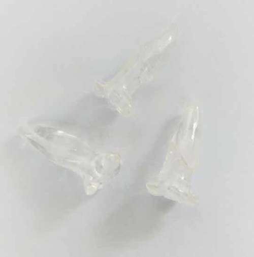 Carved In Semi-Precious Stone, Flower, Clear Quartz, Hole Top To Bottom, ±26mm, 1pc