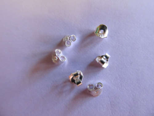 Butterfly Back, Silver 925, 4mm, 2pc