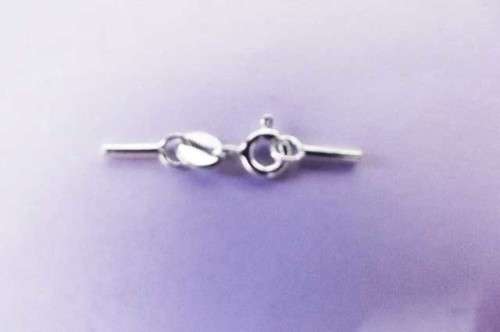 Spring Clasp With Tubes, Silver 925, 7mm, 1 Set