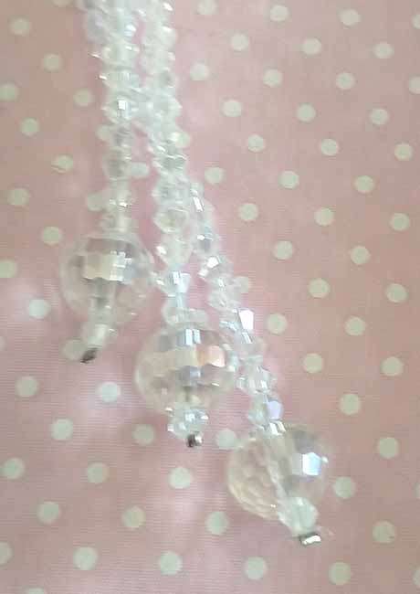 Cristia Necklace, Clear Crystal Beads, Toggle Clasp, 56cm, 1pc