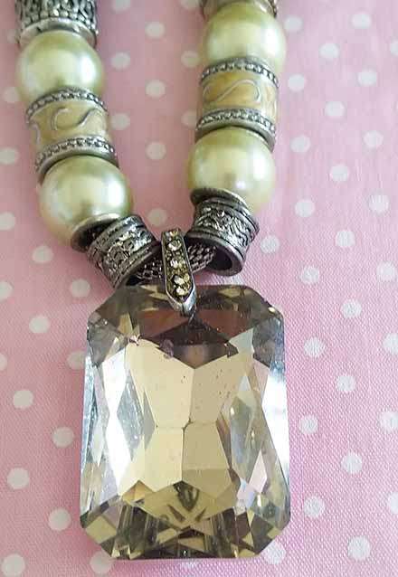 Riza Necklace, Beige And Brown Pandora Style Beads And More, Lobster Clasp, 44cm With 5cm Ext