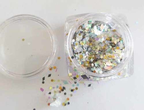 Nail Art, Glitter, In Container, Small Foil Pieces