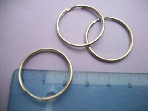 Keyring, Nickel, 24mm, 4pc