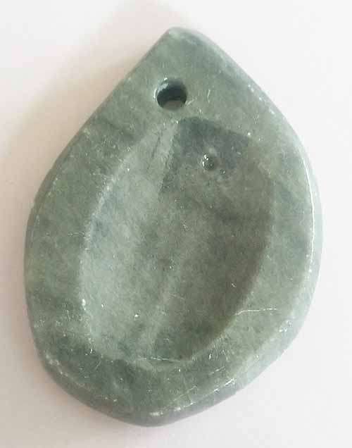 Semi-Precious Pendant, Grey Cloudy Quartz, 47mm x 34mm, 1pc