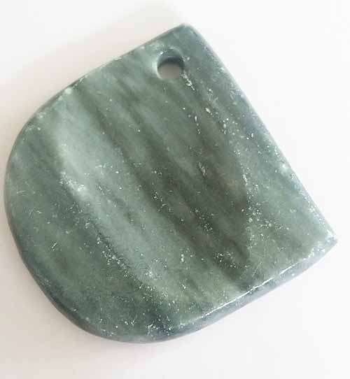 Semi-Precious Pendant, Grey Cloudy Quartz, 38mm x 37mm, 1pc