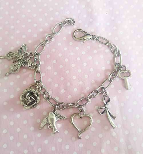 Cheri Bracelet, Charm Bracelet, Nickel, Lobster Clasp, 20cm, 1pc