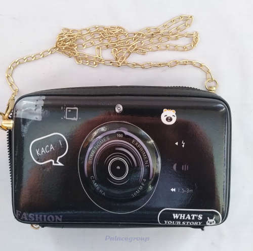 Black Shouder Bag, 1 Meter Gold Colour Shoulder Chain, 190 x 120 x 60mm, See Photos and Listing, 1pc