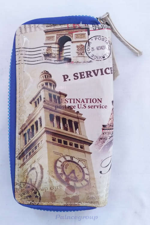 Purse, Paris Theme, Multi Coloured, Synthetic Material, 200 x 110 x 30mm, See Photos and Listing