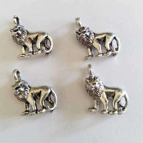 Charms, Lion, Metal, Nickel, 16mm x 16mm, 2pc