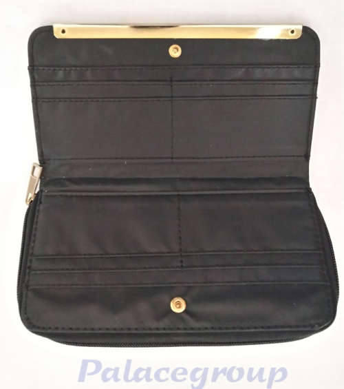 Purse, Black With Silver Dots, Synthetic Material, 220 x 115 x 25mm, See Photos and Listing