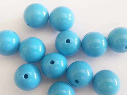 Acrylic Beads,Round, Blue, 20mm, 6pc