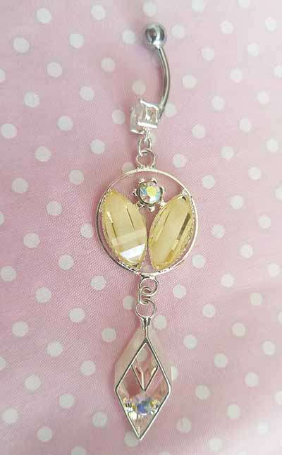 Body Jewellery, Belly Ring, Shades Of Beige, 70mm, 1pc