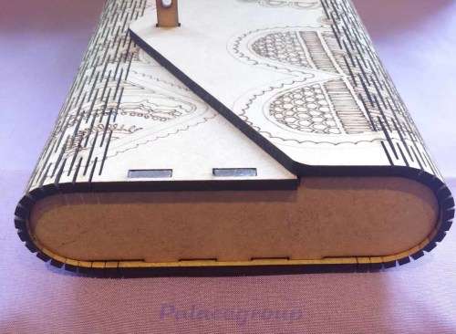 Laser Cut Wooden Bag, Natural Wood Colour, 175 x 115 x 32mm, See Photos and Listing, 1pc