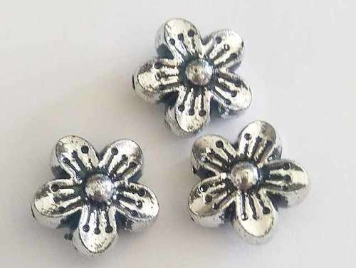 Findings, Spacers, Flower, Acrylic, Nickel, 15mm x 7mm, 2pc