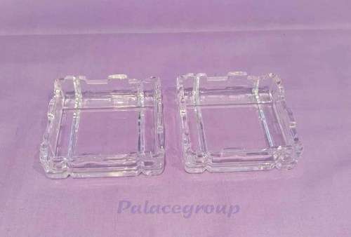 Solid Glass Jewellery / Ring Holder / Box, Clear Glass With Lid, Size 40 x 70 x 70mm, 1pc