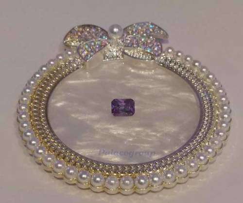 1 x Cubic Zirconium, Regal Purple Octagon, Princess Facet, 2.72ct, 8mm x 6mm (Excl Background Tray)